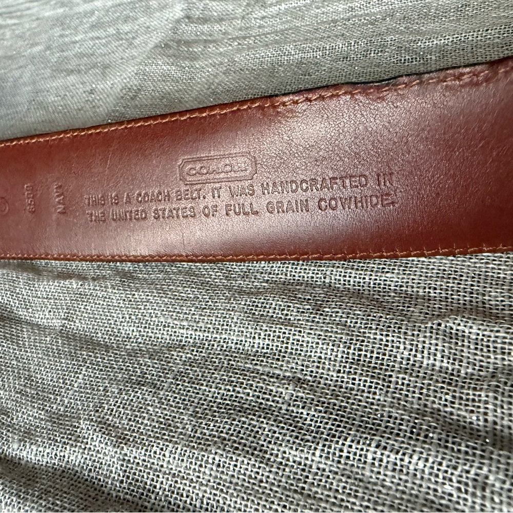 Coach Black and Brown Leather Belt with Gold Buckle - Picture 2 of 5